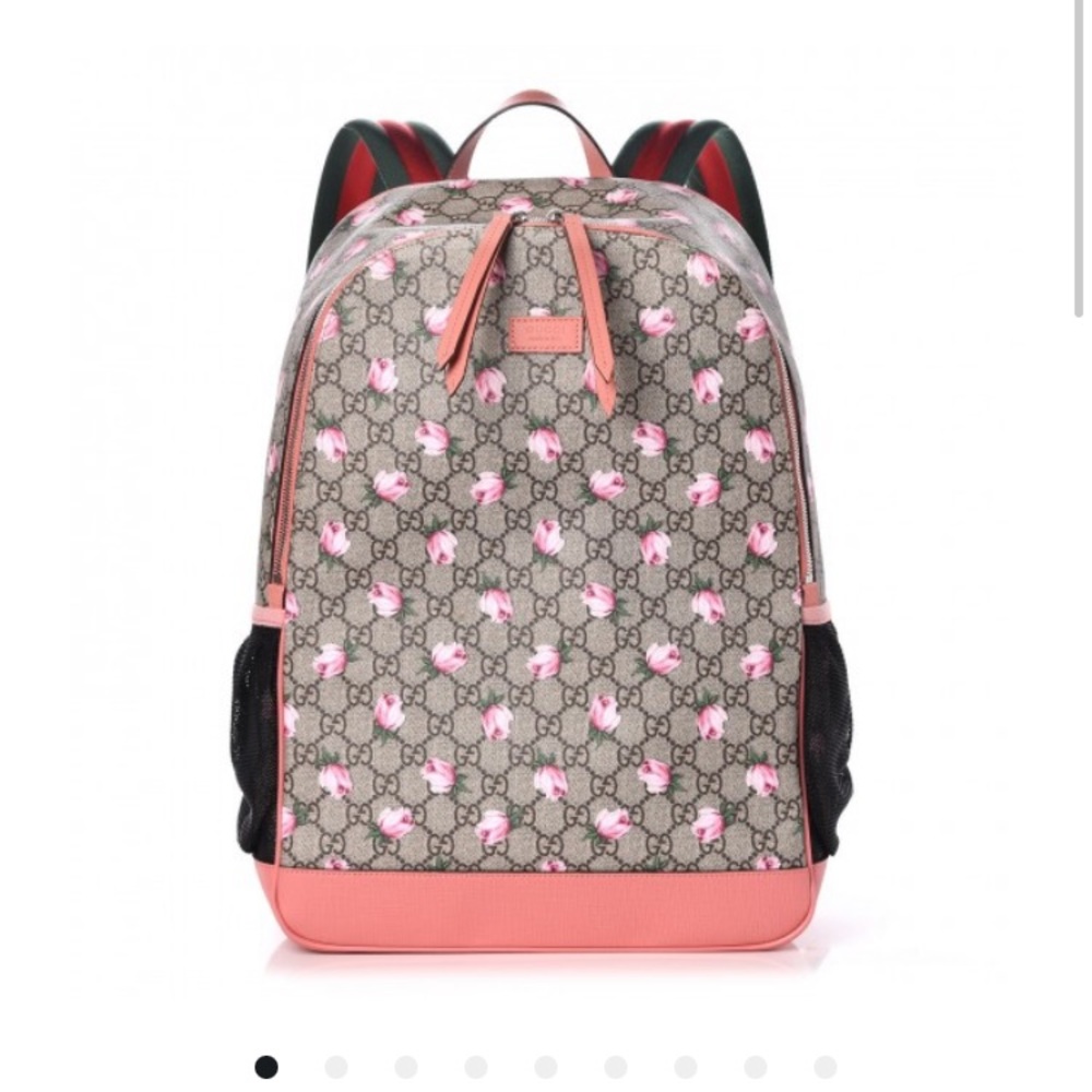 GUCCI GG Supreme Monogram Rose Diaper Backpack